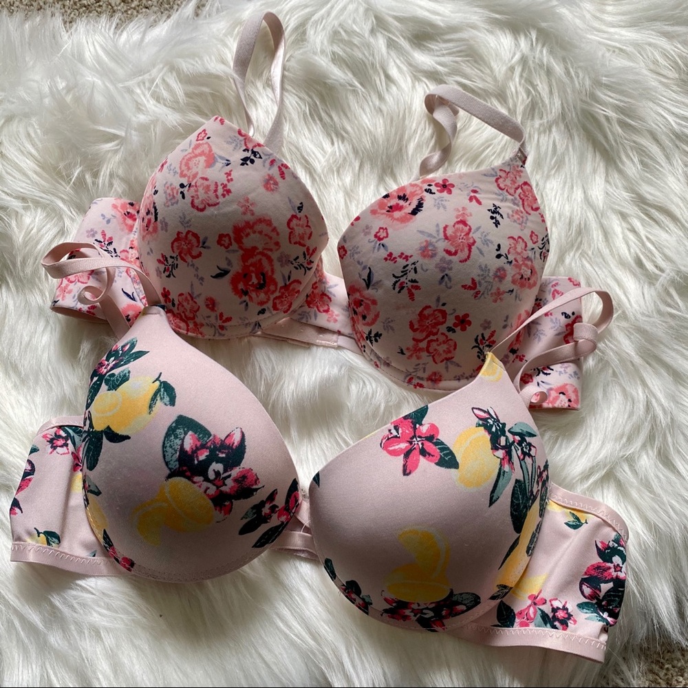 Bundle of two floral push up 36B bras